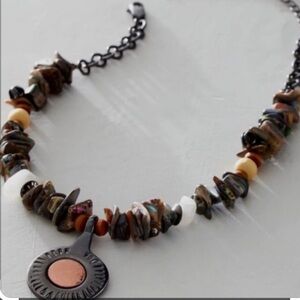 Free People choker necklace stone and bead